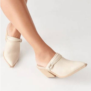 Dolce Vita Off White Sita Suede Heel Mules NEW Size 10